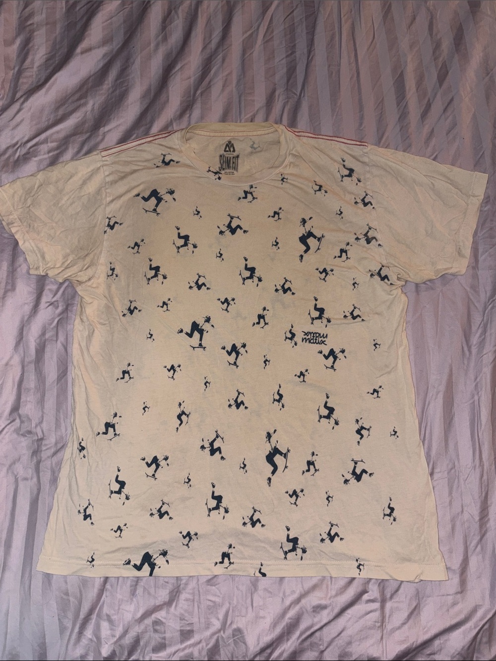 Men's Cream Graphic skateboarding graphic T-Shirt - medium cotton